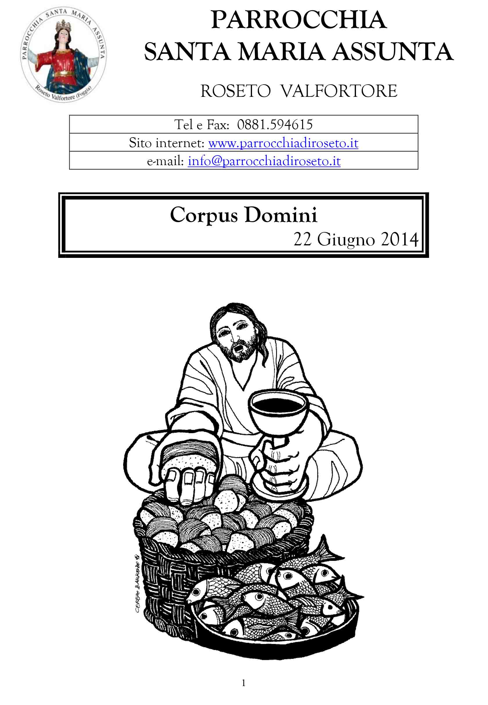 Clicca per visualizzare il foglietto settimanale
